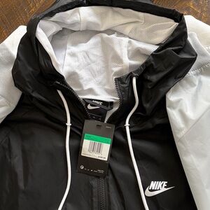 Nike Black/White and Gray Hooded Windrunner Widebreaker